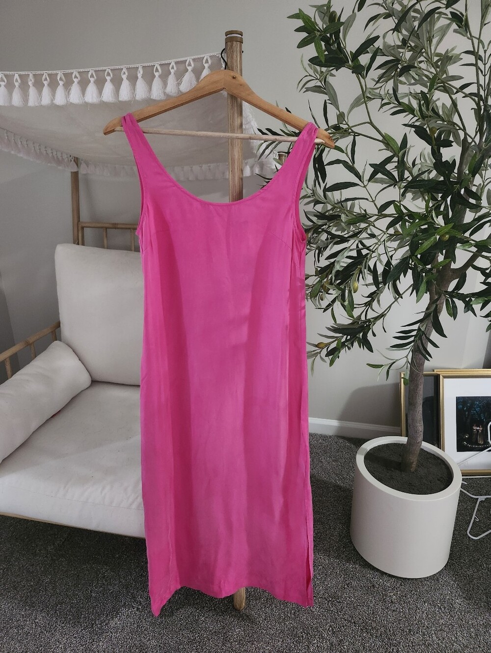 NWT J.Crew Hot Pink Slip Dress Size XXS Made In Vietnam